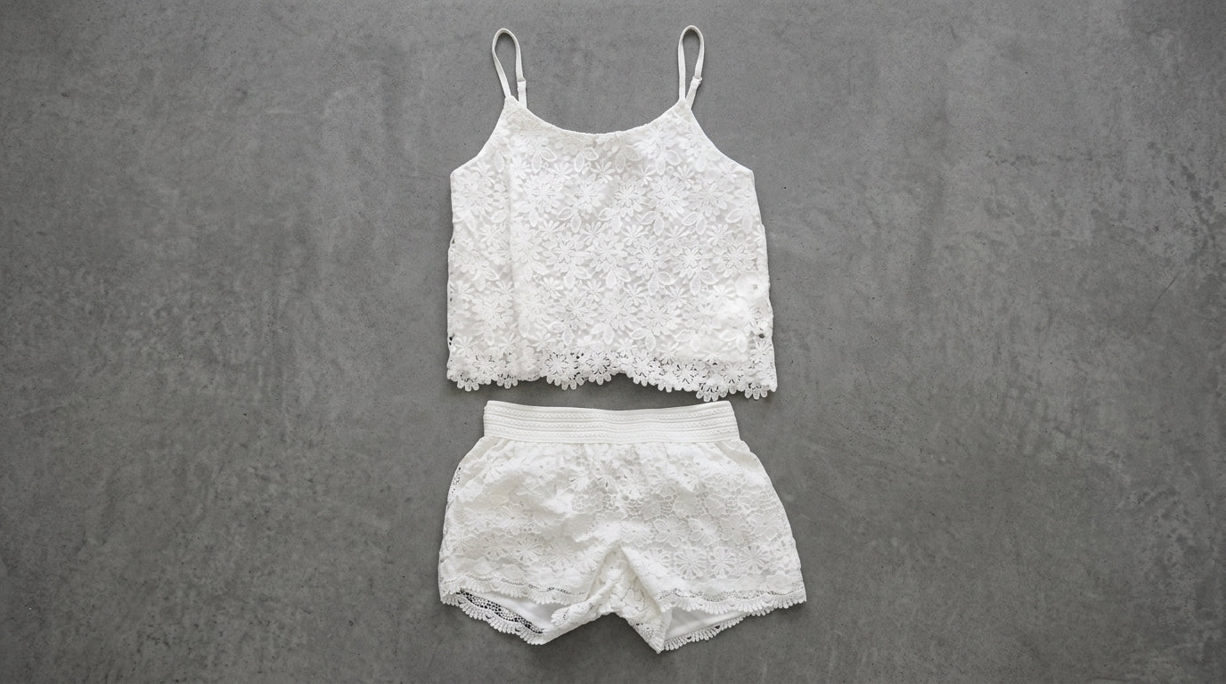 White laced 2 piece (L)